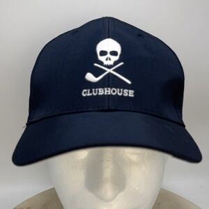 Robert Graham Clubhouse Golf Ball Strap Back Hat Navy Blue Embroidered Skull